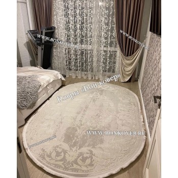 Ковер Турция Для Гостиной Дизайн 95 Светло-Серый Овал