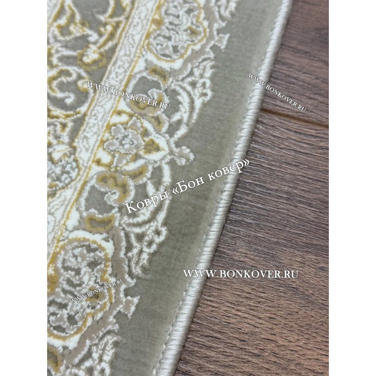 Ковер Медальон Для Гостиной Дизайн 30580 Серый